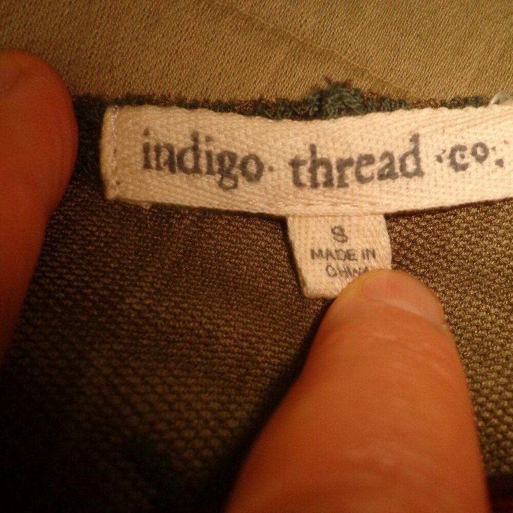 NWOT Indigo Thread Co. Sheer Embroidery Boho Open Duster XS Green  Long Sleeves - Picture 4 of 16